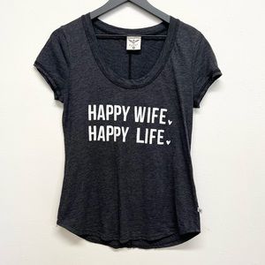 atx mafia Happy Wife Happy Life Graphic Tee